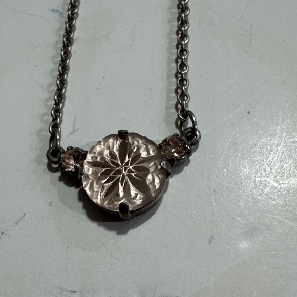 Sabika Silver Tone Necklace with Pink Pendant - Picture 12 of 14